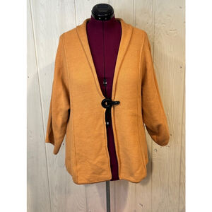 JM Collection Cardigan, L, Mustard